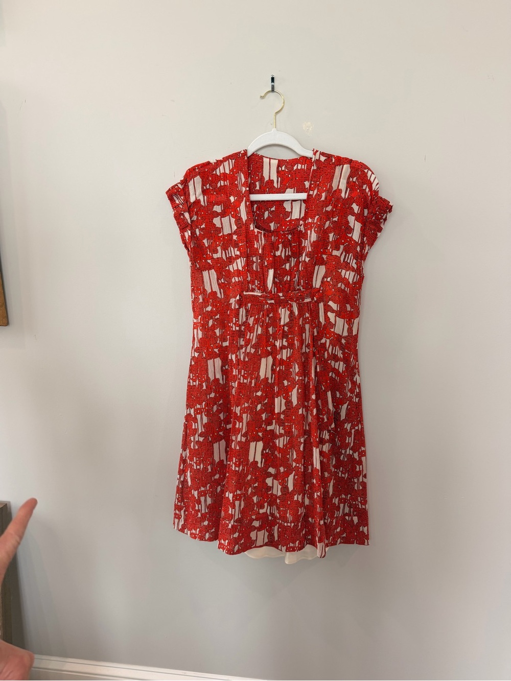 Diane Von Furstenberg Red and White Mini Dress